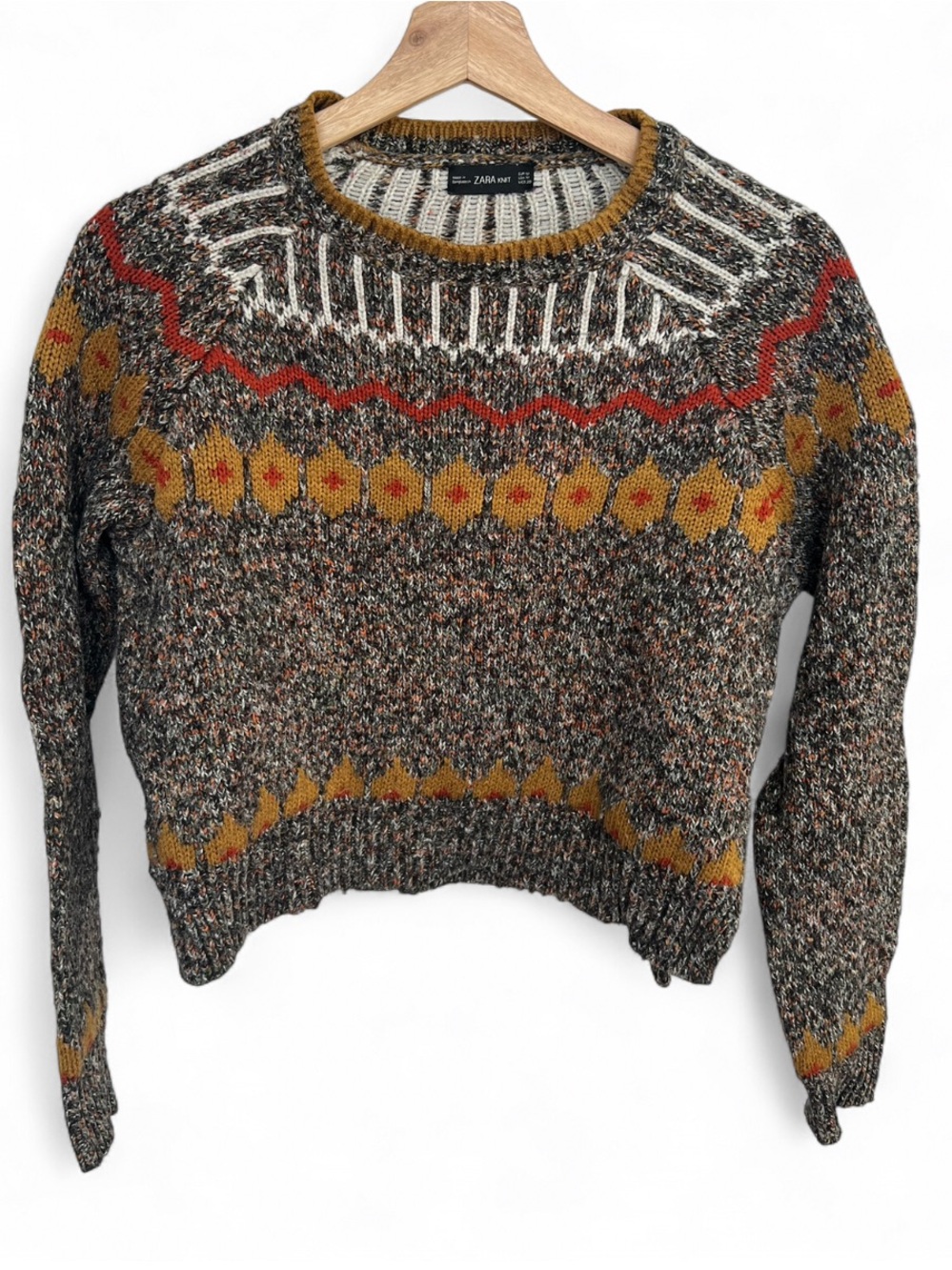 Zara fair isle sweater size M